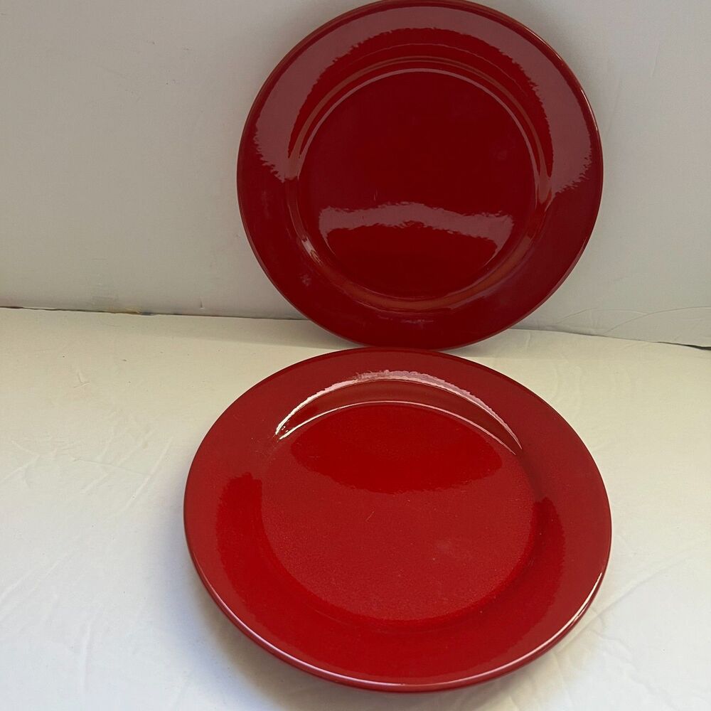 Waechtersbach Red Dessert Salad Plated X2 Germany Vtg 8"